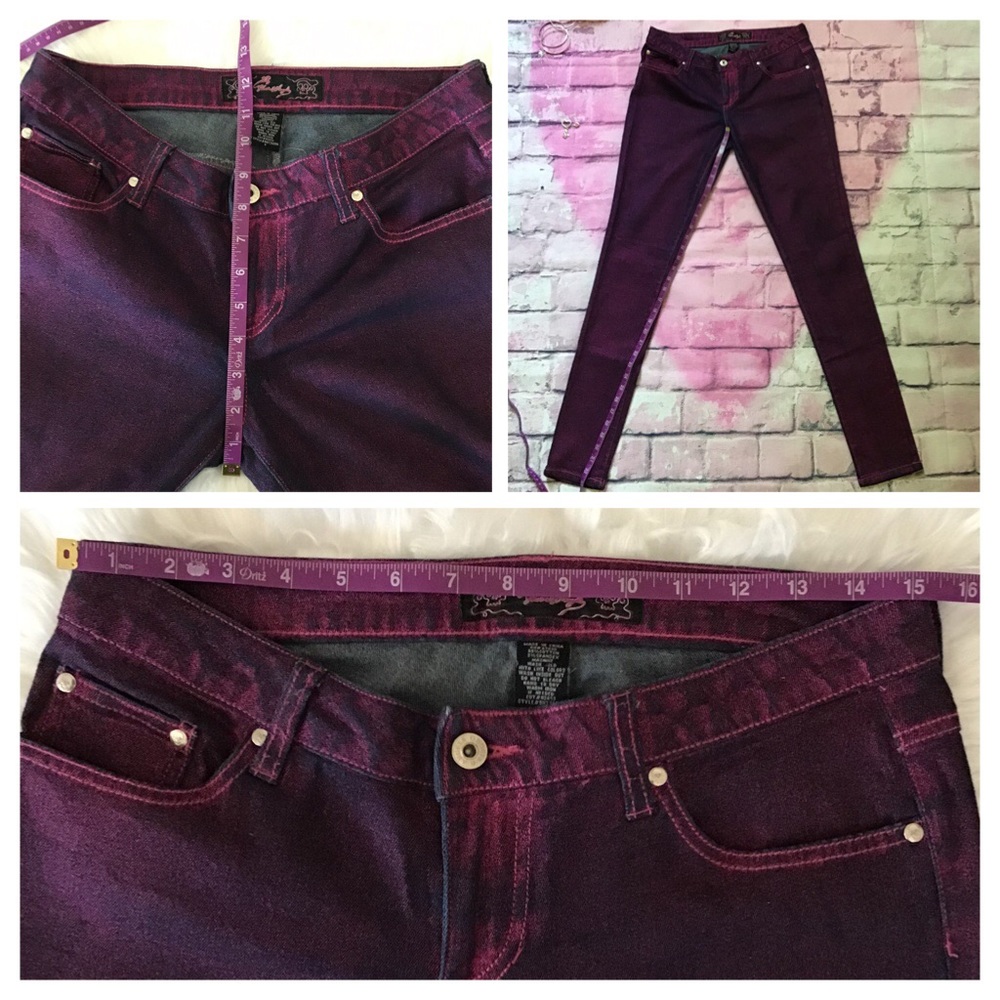 Sassy Purple and Pink Metallic, Low Rise Jeans